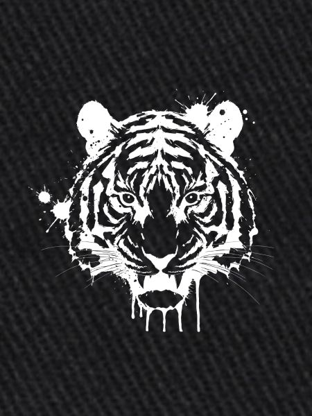 Tiger splashed in white
