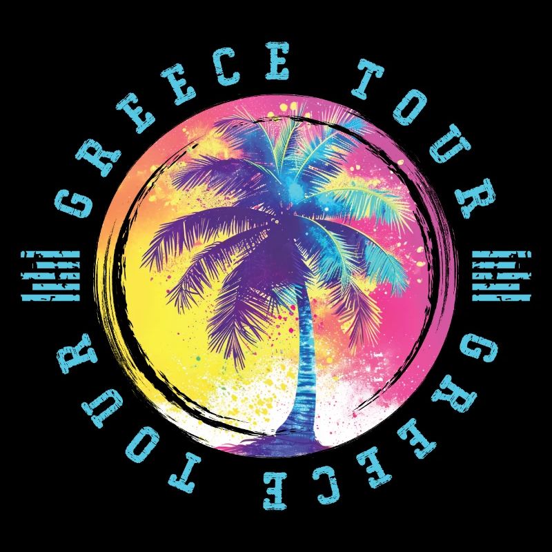 Greece Tour Palm Trees Multicolored