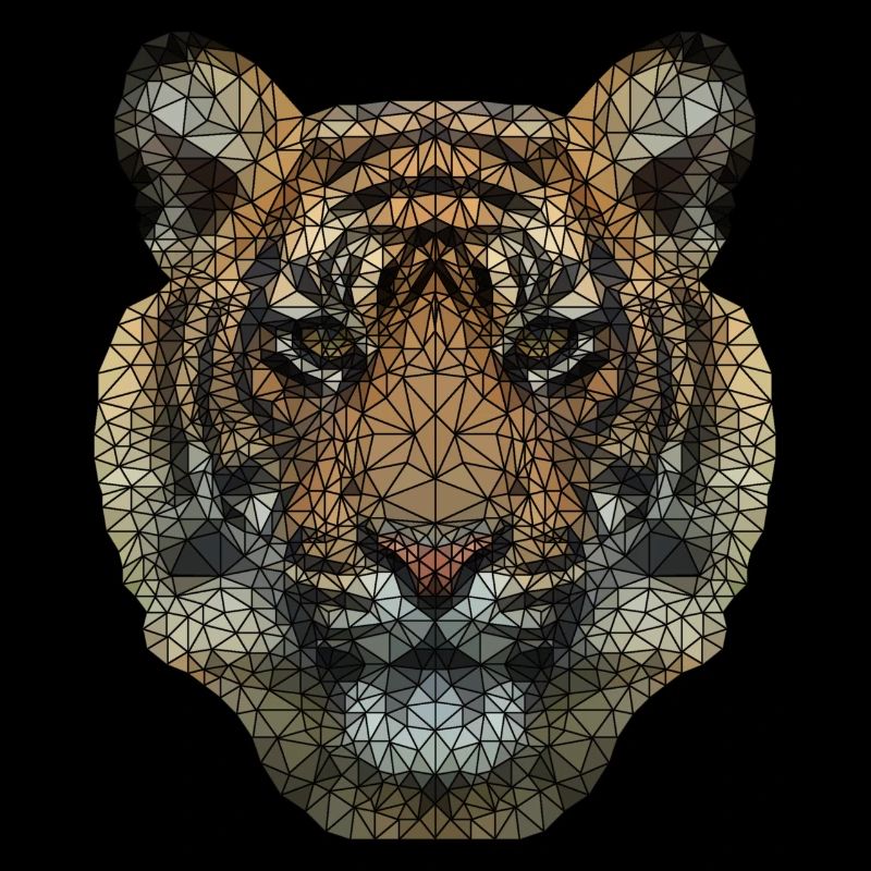 Polygon Tiger Transparent