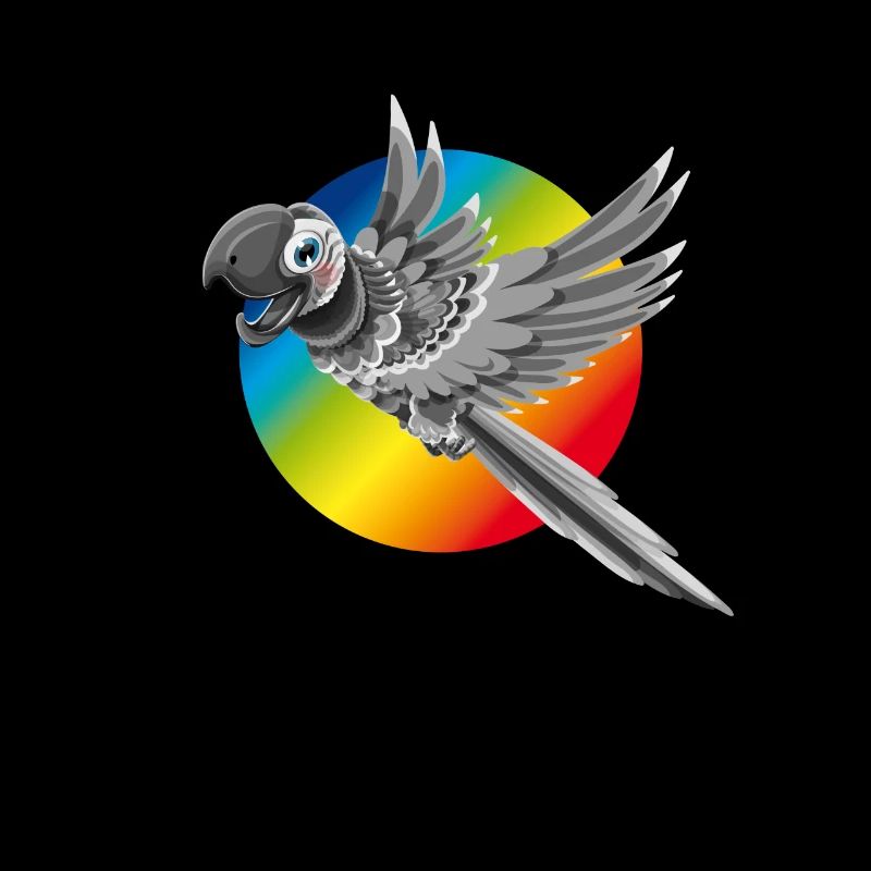 Perroquet arc-oiseau coloré mignon volant com