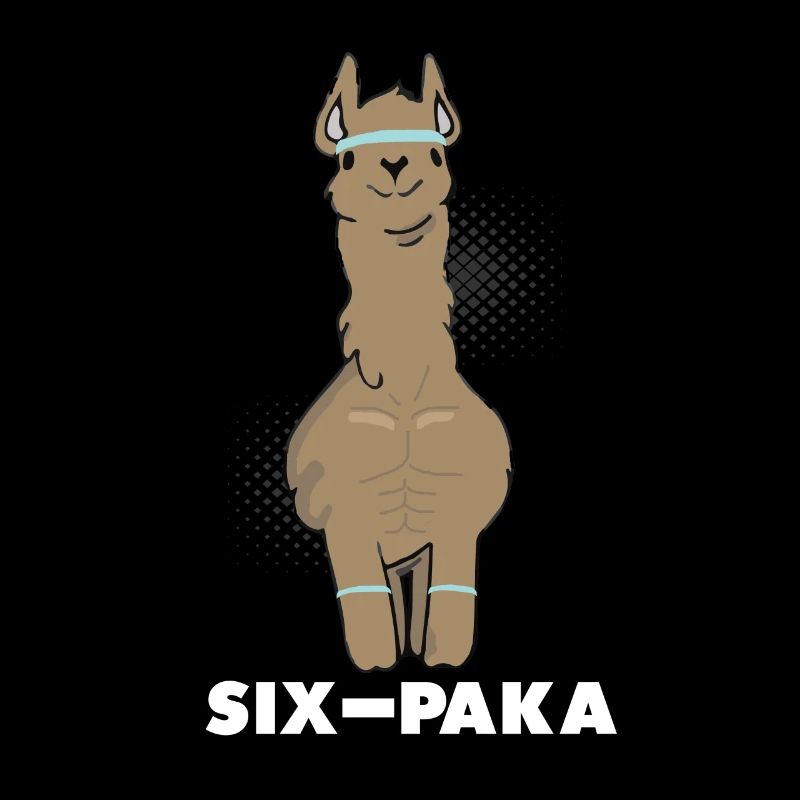 Funny Llama Alpaca Comic Animal Trend Sixpack