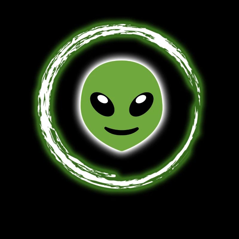 Neon Glow Alien T-Shirt Half Moon Glowing Effect
