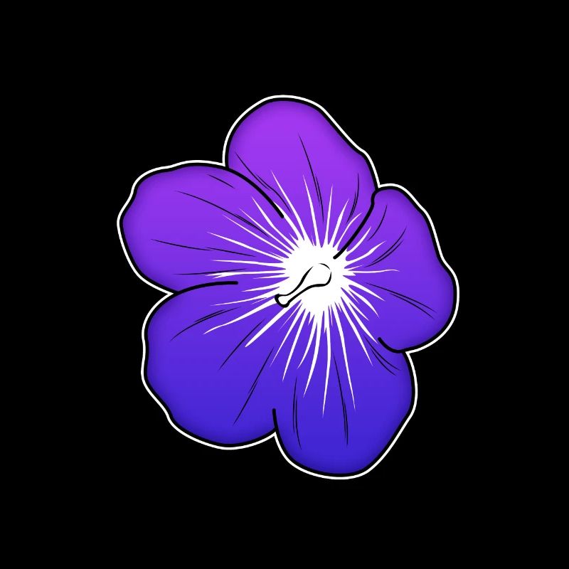Violette Blütenillustration mit leuchtender Mitte