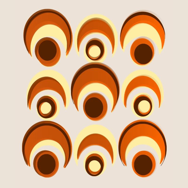 60s 70s Retro Pattern Circle Style Pattern