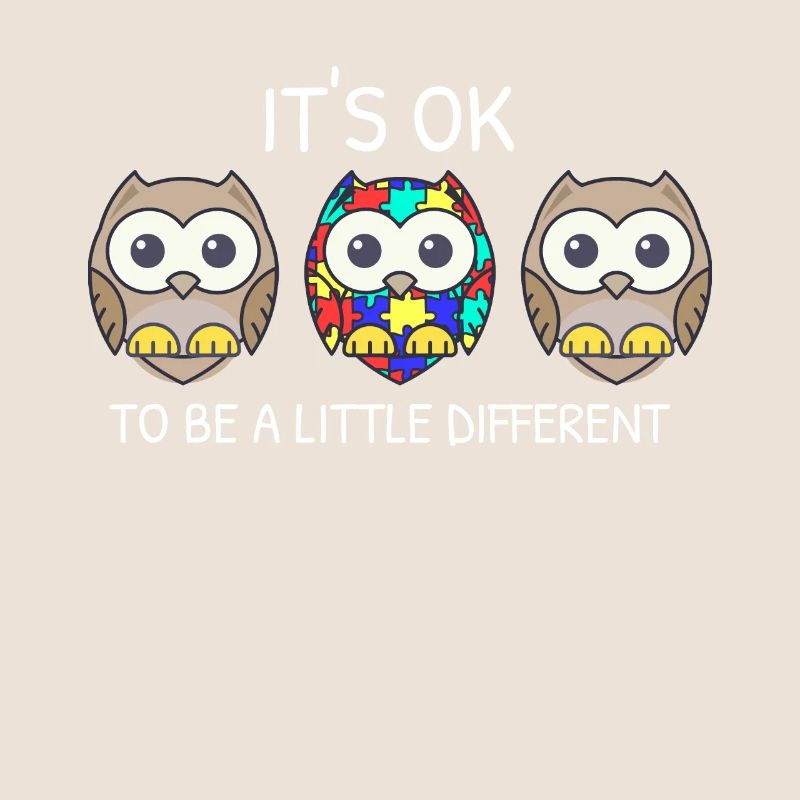 It's ok to be different owl Asperger's autism