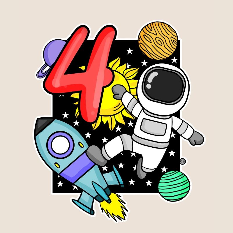 4th birthday astronaut 4 years boys gift