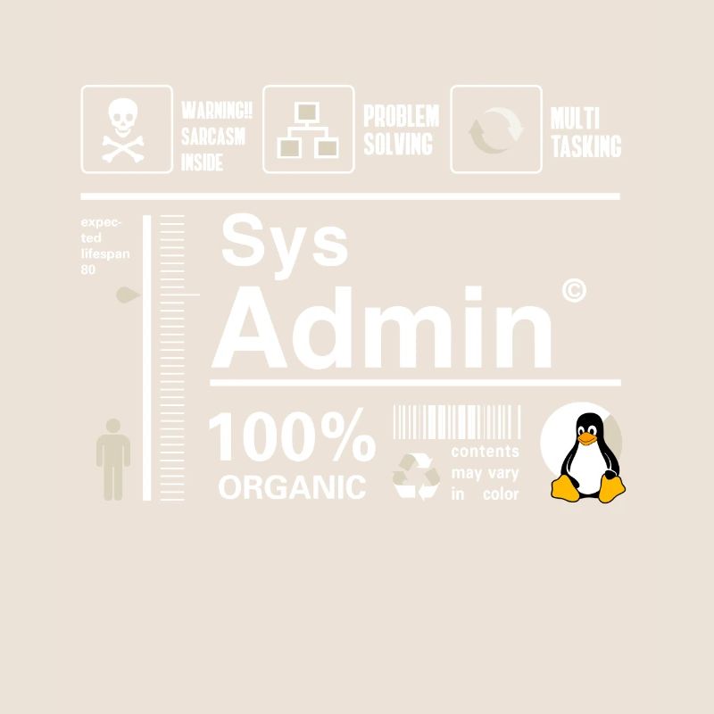 Sys Admin Penguin Ordinateur Nerd pc Platine cpu inh