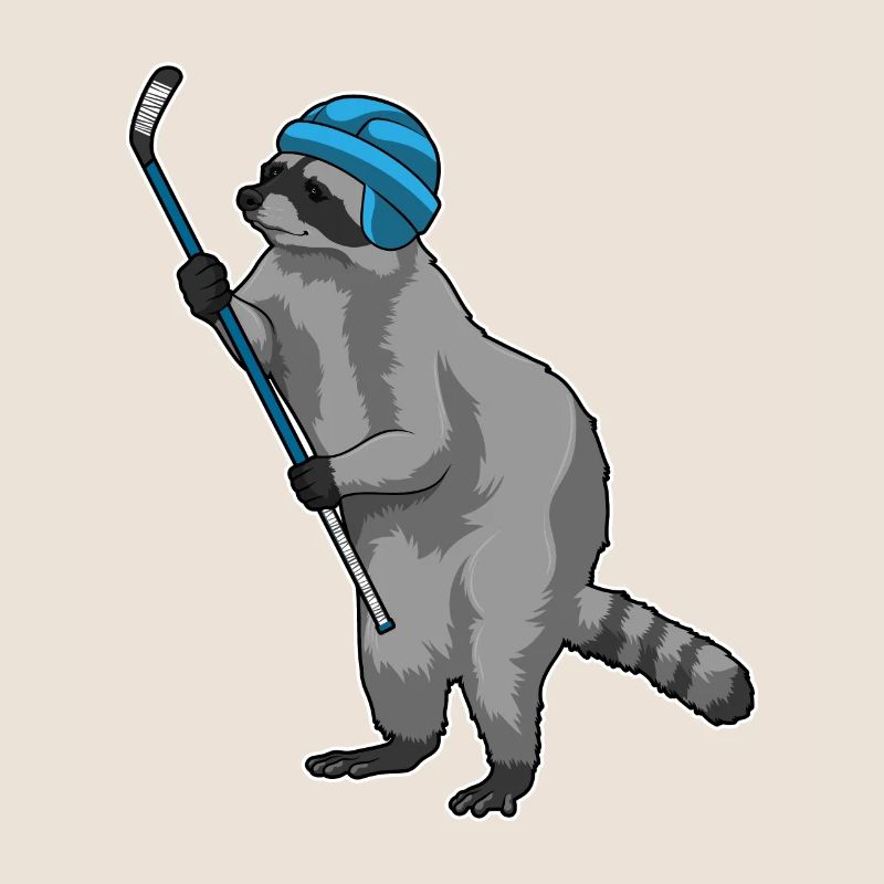 Waschbär Eishockey Eishockeyschläger