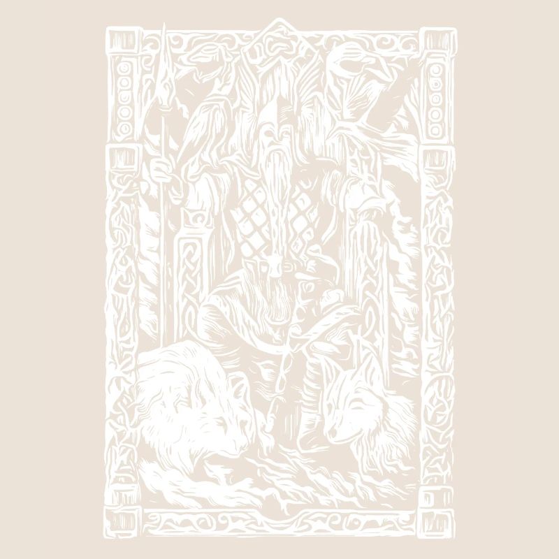 Table viking avec loups et corbeaux