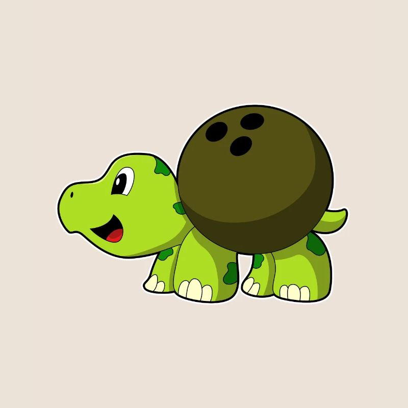 Bowling de tortue avec boule de bowling