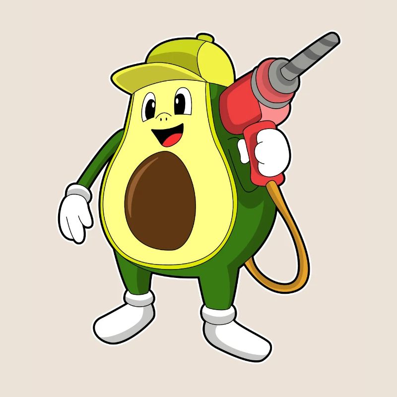 Avocado als Handwerker mit Bohrmaschine