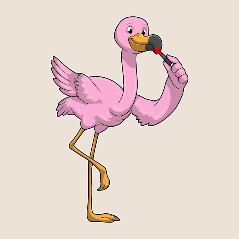 Flamingo mit Lippenstift