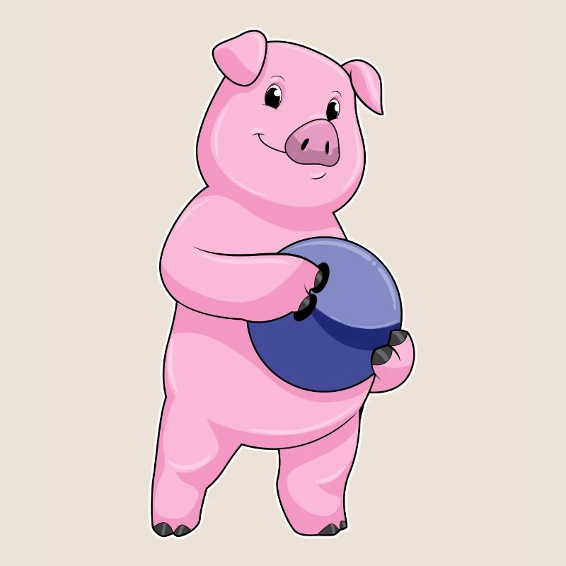 Boule de bowling cochon