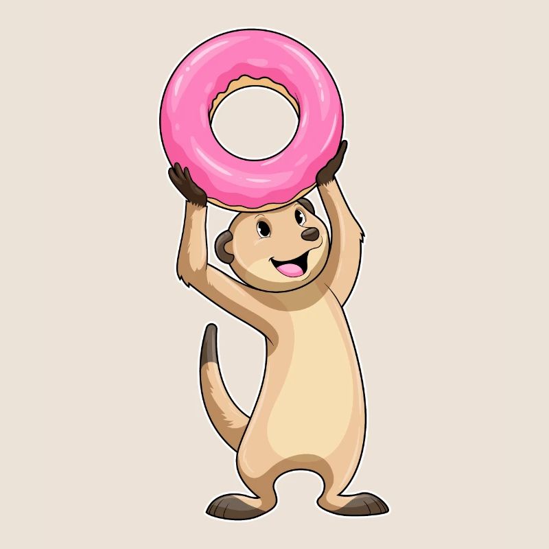 Erdmännchen mit Donut