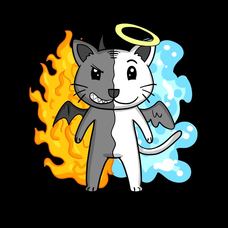 Cat Cat Breed Devon rex - Angel and Devil