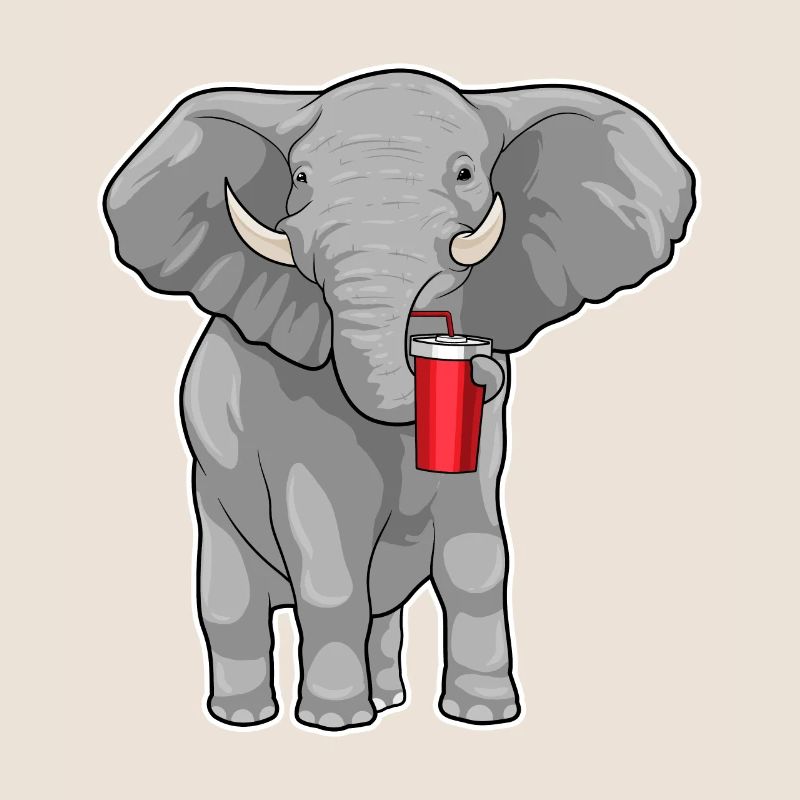 Elephant Drinking Cup
