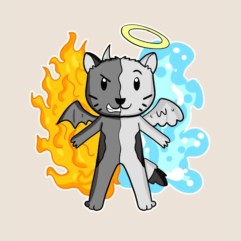 Cat Cat Breed Devon Rex - Angel and Devil