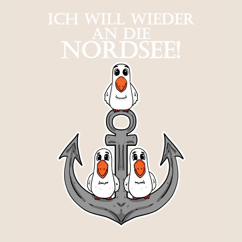 Nordsee Plattdeutsch Spruch Moin Möwe Anker