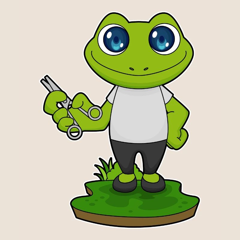 Ciseaux de coiffeur grenouille