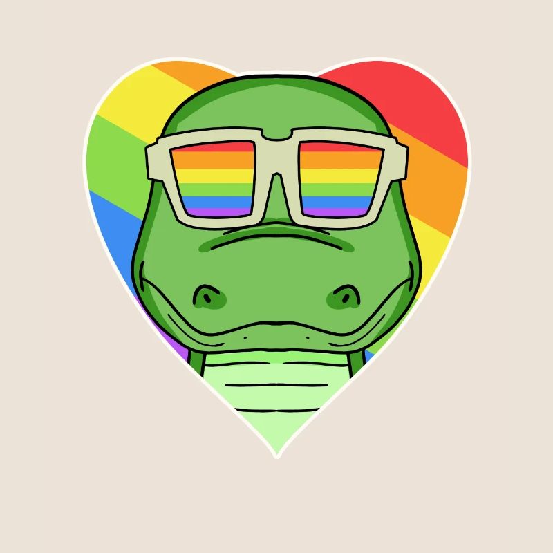Regenbogen - Krokodil mit Brille