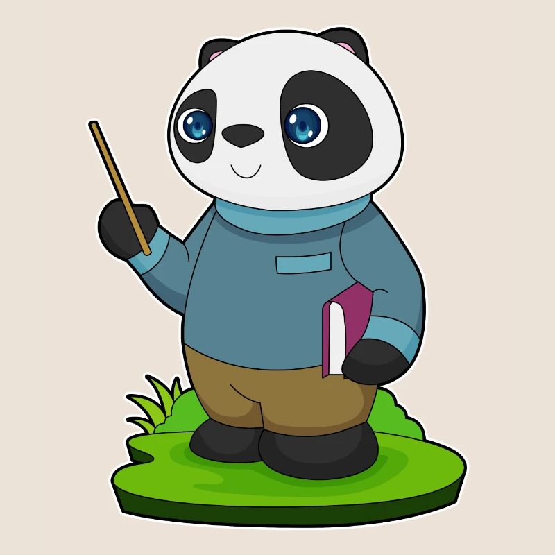 Panda Teacher Pointer School