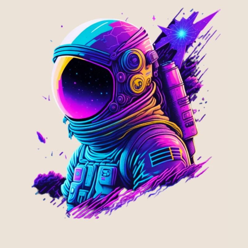 Synthwave Astronaute Space Explorer