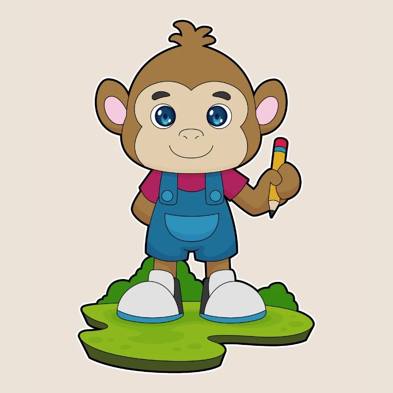 Affe Bleistift Schule