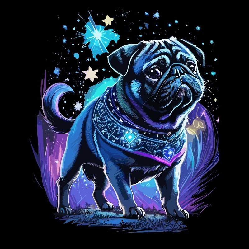 Mitternachtszauber Mops Hund