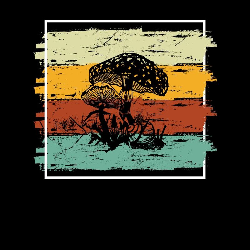 Mushroom Mushrooms Boletus Toadstool Retro Gift