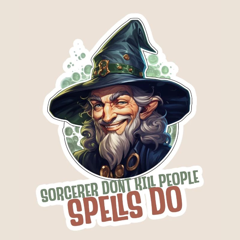 Magier oder Zauberer mit Rollenspielslogan