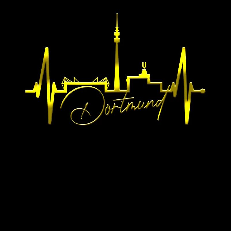Dortmund Skyline Heartbeat Stadium Fan Dortmunder