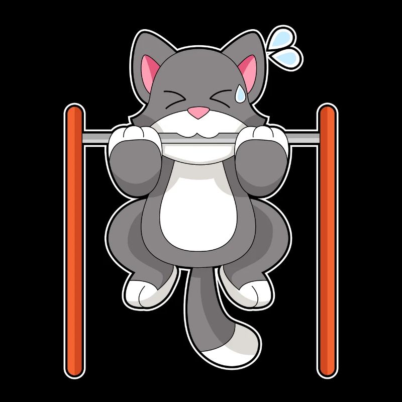 Cat Bodybuilder Pull-ups Bodybuilding