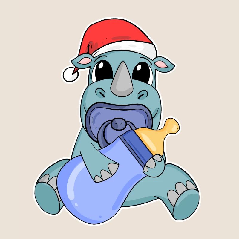 Rhinocéros bébé Noël
