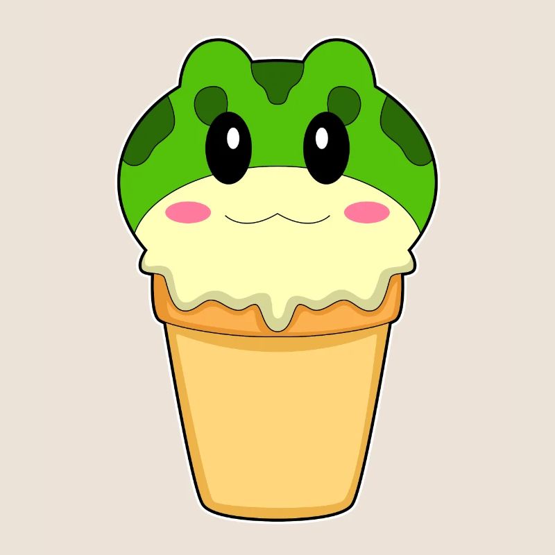 Frosch Eiswaffel