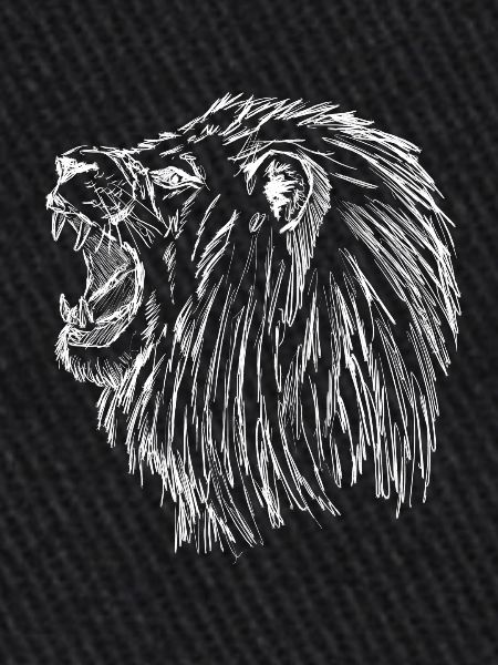 roaring lion - white