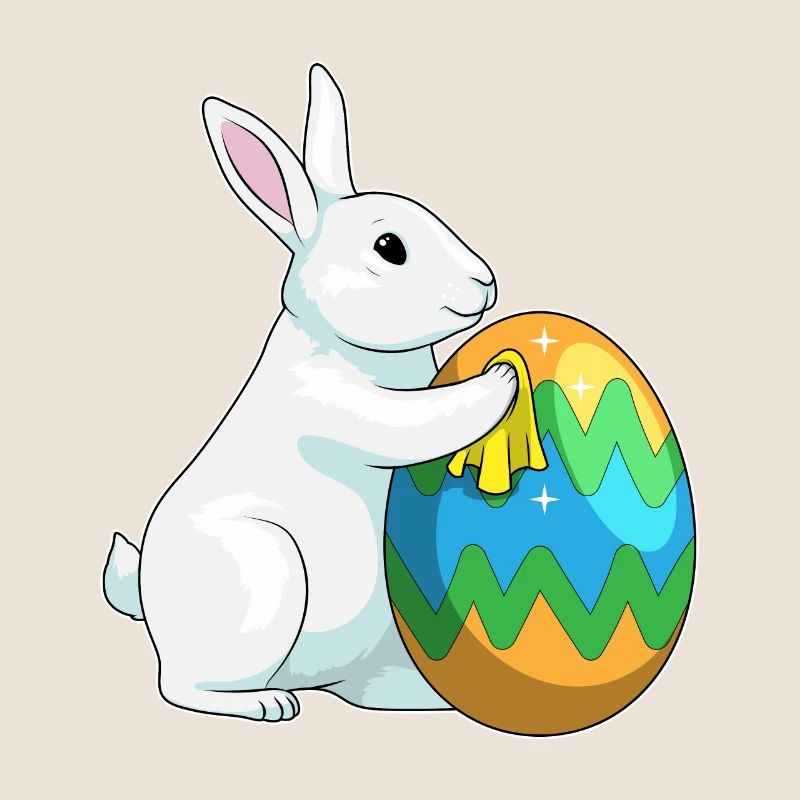 Bunny Easter Easter Egg Cleaning