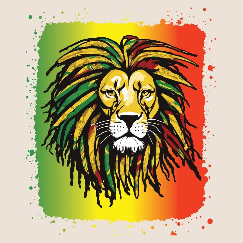 Rasta Lion Reggae Dreadlocks Couleur Rastafari jam