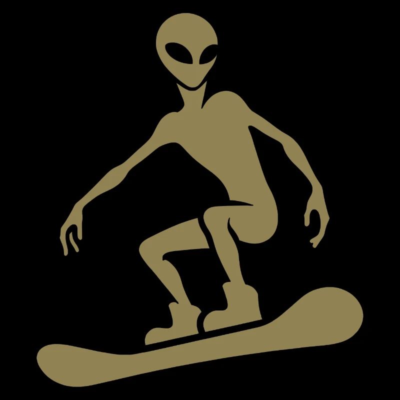 Minimalist Design: Alien Snowboarder