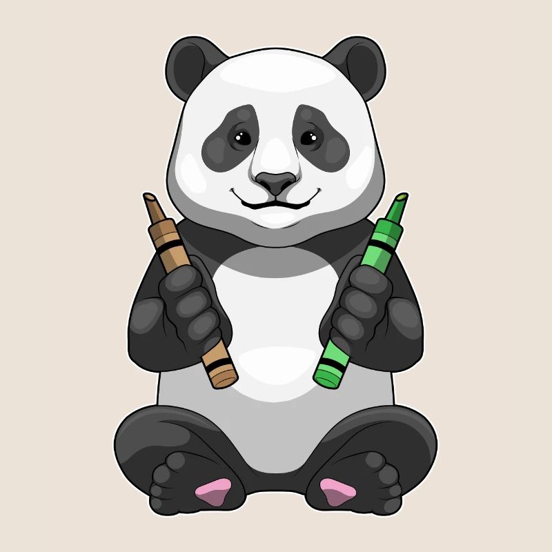 École de crayons de couleur Panda Student
