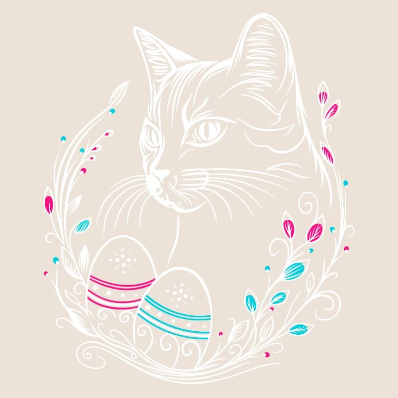 Katze Ostern Ostereier Easter Cat