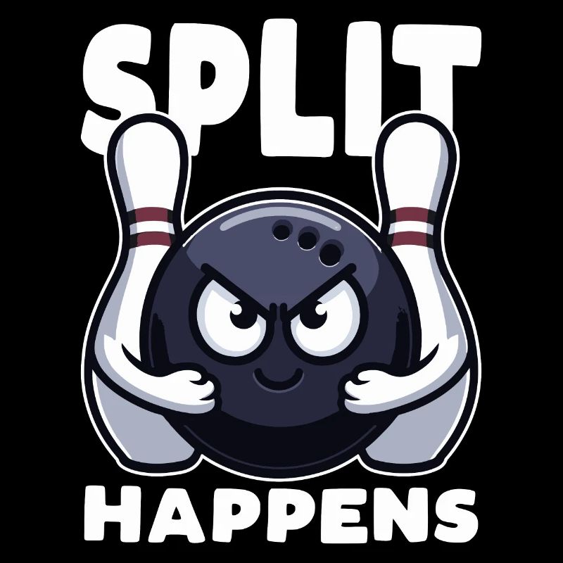 Split Happens Bowling Boule de bowling drôle deux quilles