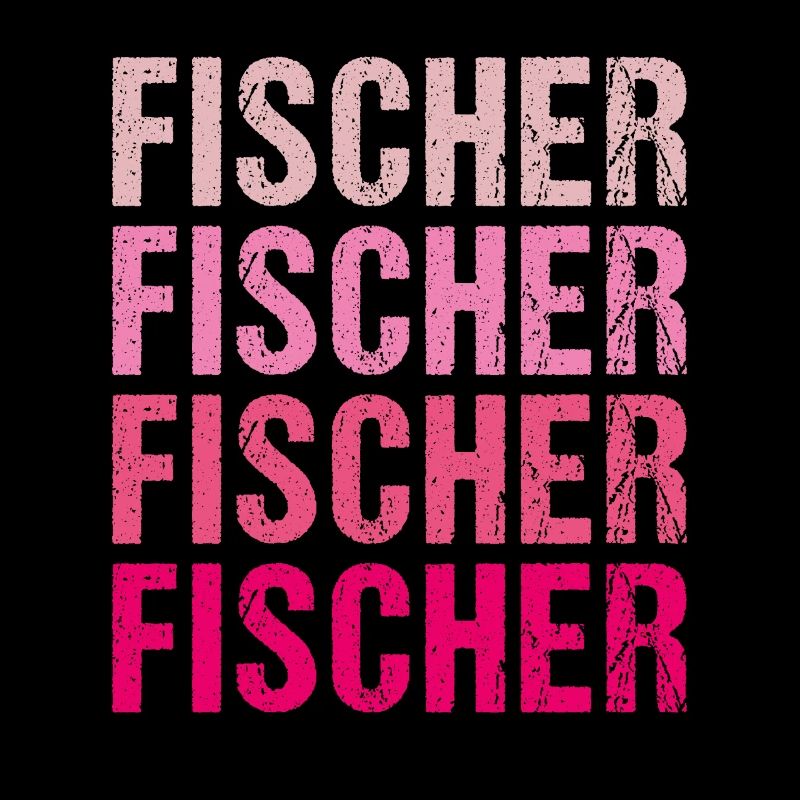 Fischer Retro Rosa Nachname Geschenkidee