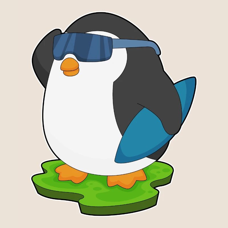 Penguin Surfer Surfboard