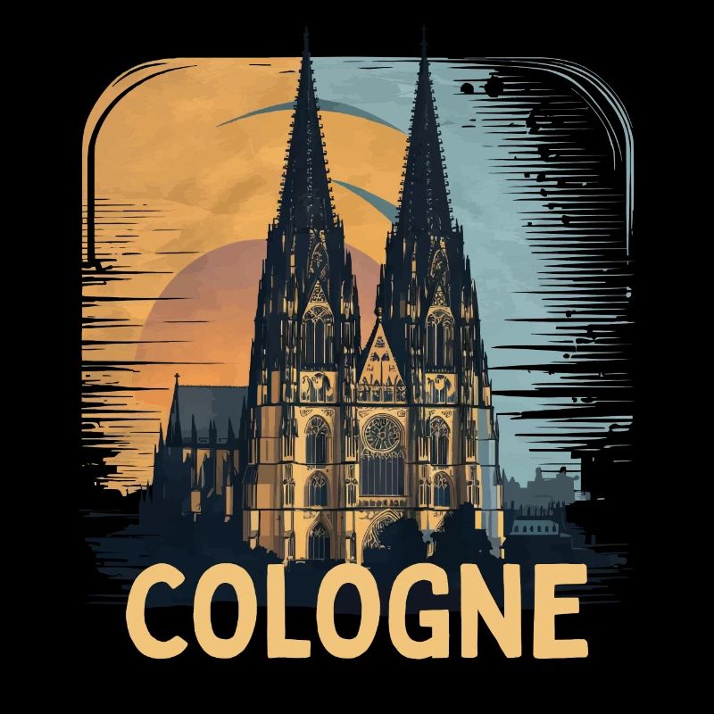 Kölner Dom Cologne Vintage Silhouette Köln Skyline