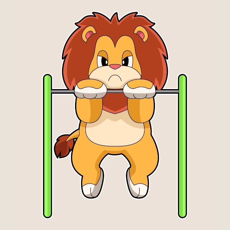 Lion Bodybuilder Pull-ups Bodybuilding