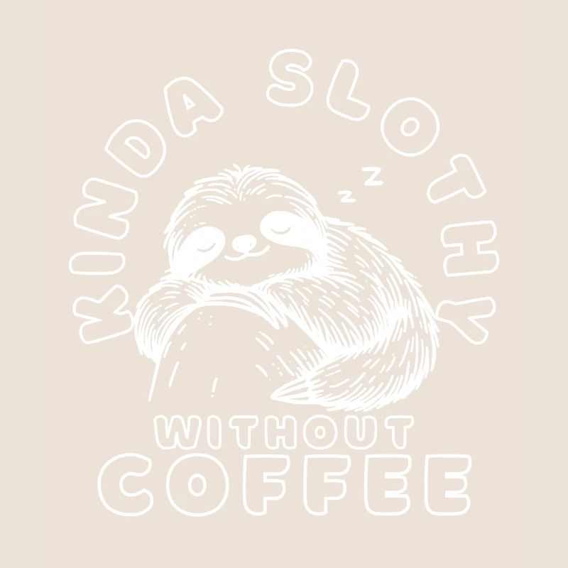Funny Sleeping Sloth Coffee Quote