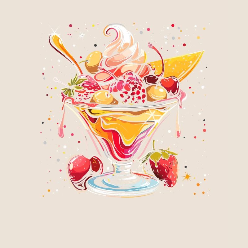 Graphique sundae à la crème glacée