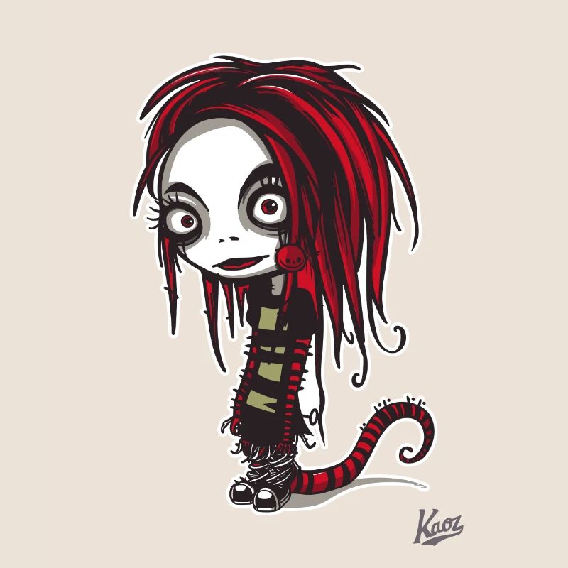 Emo Punk Wurm Mädchen Horror