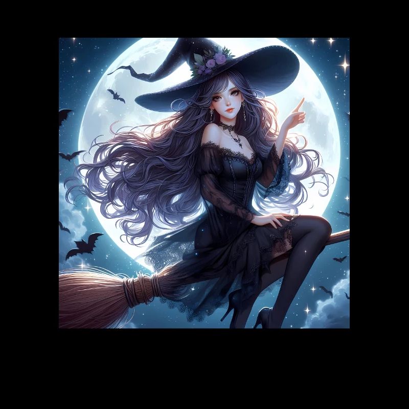 Halloween Witch in Anime Style