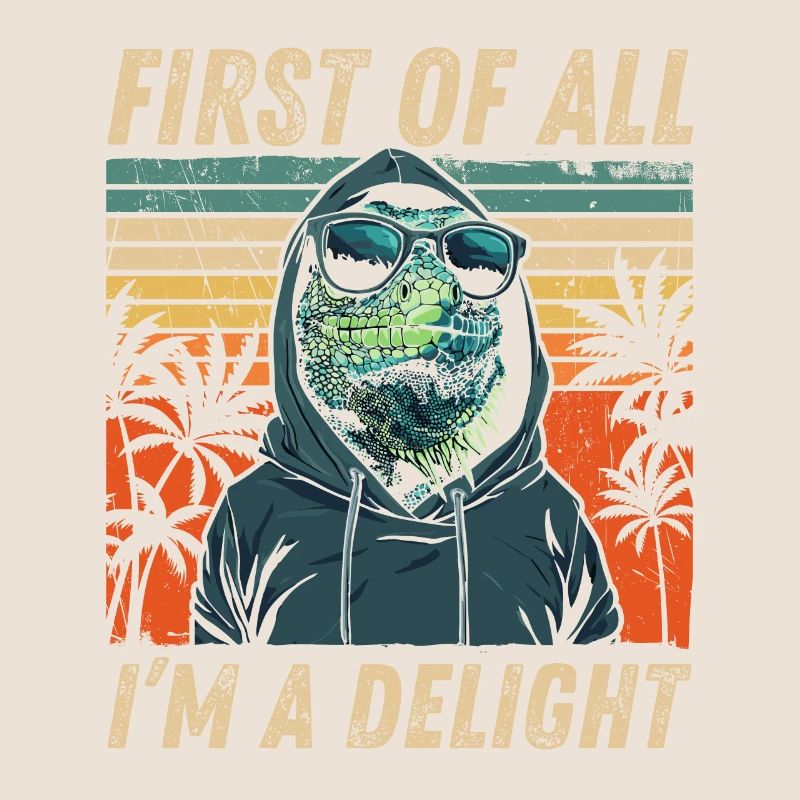 Sweat à capuche rétro Iguana - Sarcastic Design
